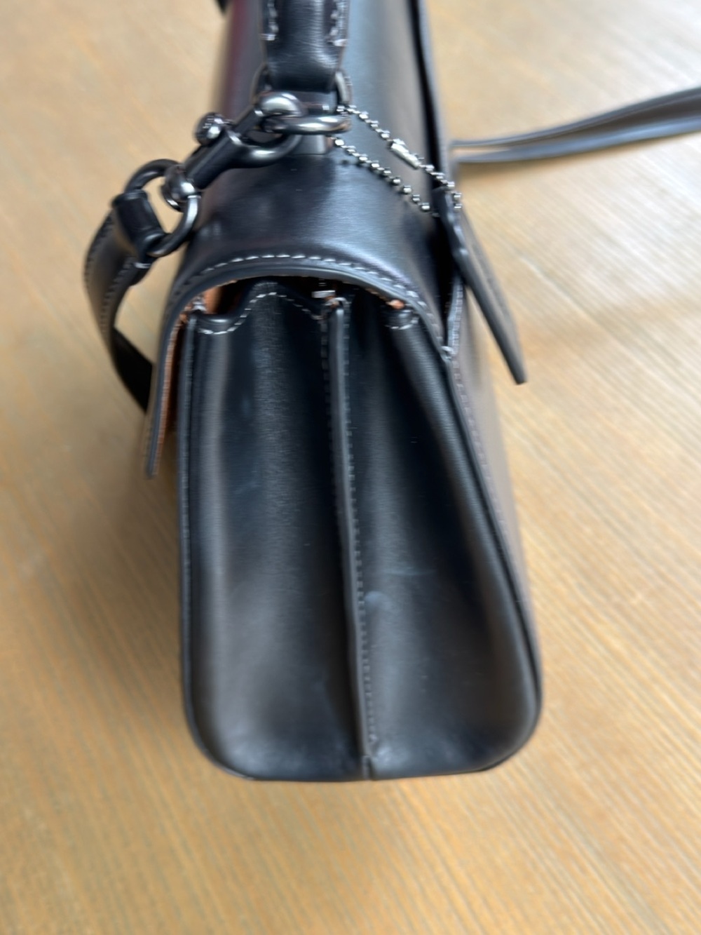 Coach Eliza Black Leather Top-Handle Crossbody Bag - Picture 7 of 15